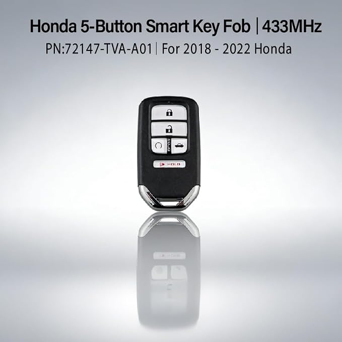 Car Key Fob Remote Keyless Entry Control CWTWB1G0090 433MHz 5 Button Replacement for 2018-2022 Honda Accord 2.0EX-L EX Tour - 2 Pack