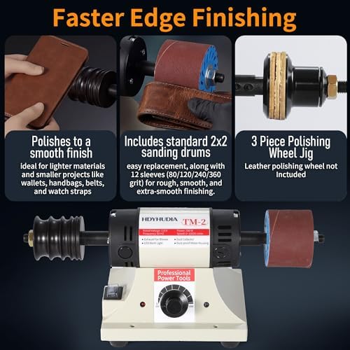 Leather Burnishing Machine,0-10000RPM Variable Speed Leather Edge Burnisher