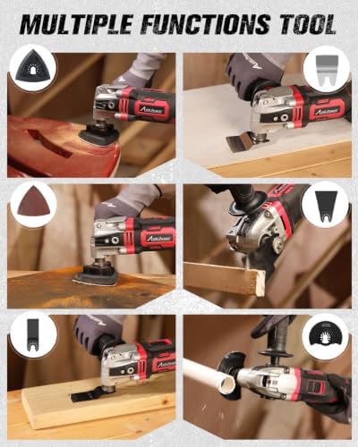 AVID POWER Oscillating Tool, 3.5-Amp Oscillating Multi Tool with 4.5° Oscillation Angle, 6 Variable Speeds and 11 pcs Saw Accessories, Auxiliary Handle
