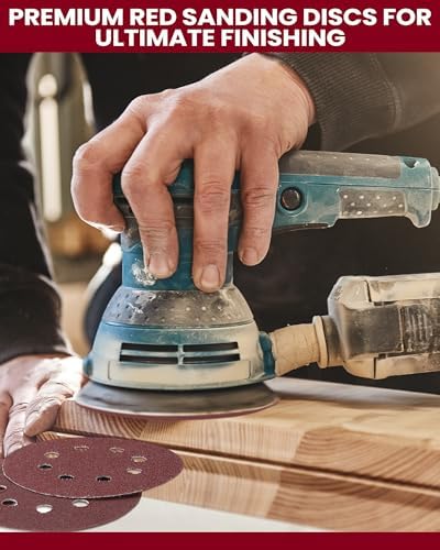 Queekay 350 Pieces 5 Inch 8 Holes Sanding Discs Round Hook and Loop Sandpaper for Random Orbital Sander 60 80 100 120 150 180 220 240 320 400 600 Grit(60 80 100 120 150 180 220 240 320 400 600 Grit)