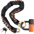 3.6FT Heavy Duty Chain Lock - 10mm/0.42inch Thick Bike Chain with 16mm/0.64inch Disc Lock for Motorcycles, Scooters, Gates and More, Orange