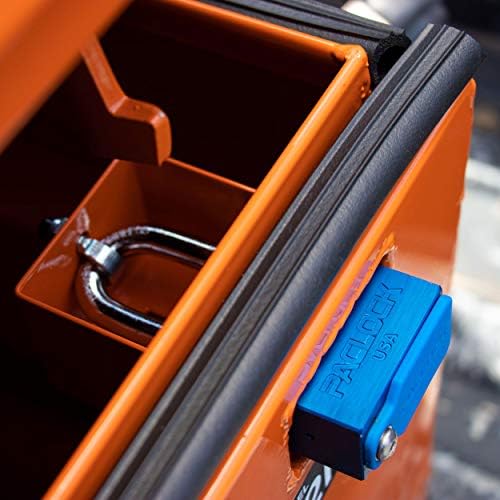 PACLOCK's 10-Series Universal Jobsite Box Lock, High Security Rotating Disc, Manufacturer-Controlled Key Assigning, Exclusive Key Number, Keyed Differently w/ 1 Key, Blue