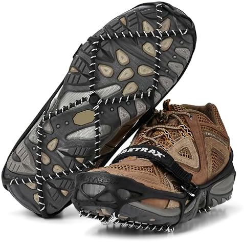 Yaktrax Pro Traction Cleats - 360-Degree Grip on Snow, Ice, & Multi-Terrain Surfaces - Elastic Outer Band w/Easy-On/Off Heel Tab & 1.4mm Stainless Steel Coils - Abrasion Resistant - Unisex