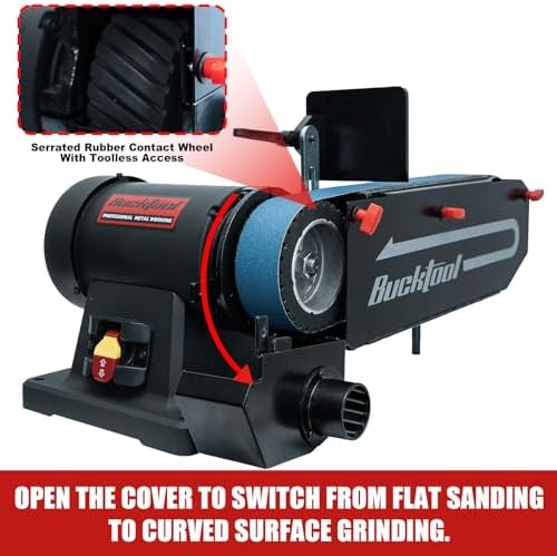BUCKTOOL 2x48" Belt Sander for Knife Making and Metal,1HP,7A,4500FPM