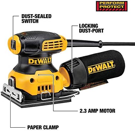 Dewalt DWE6411KR 2.3 Amp 1/4 Sheet Corded Finishing Sander Kit (Renewed)
