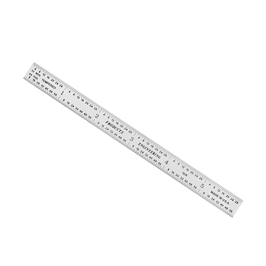 PEC Tools 6" Flexible Metal Ruler, Made from High-Quality Carbon Steel with Satin Chrome Finish, 16R Graduation (1/32", 1/64", 1/50", 1/100"), Trusted by Professionals, Made in USA