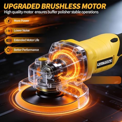 Polisher for Car Detailing to 5500Rpm (Yellow, Upgraded Version)