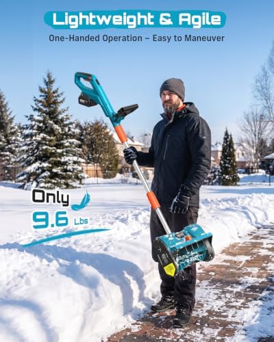 Seesii 20V Cordless Snow Shovel, 12" Electric Snow Blower, Lightweight