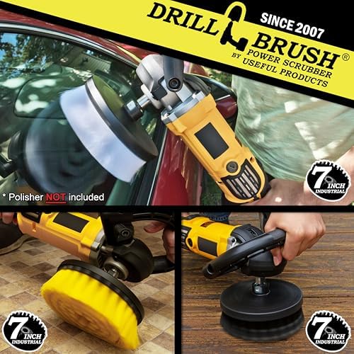 Drill Brush 7 Inch Variety Cleaning Kit for Variable Speed Polisher & Drill