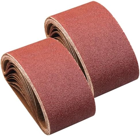 4 x 21-Inch Sanding Belts for Belt Sander 4x21, 40 80 120 240 Grit, 24 PCS