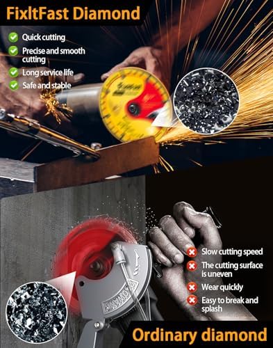 FIXLTFAST Diamond Metal Cutting Wheel 4-1/2 x 7/8 for Angle Grinder - 3PCS