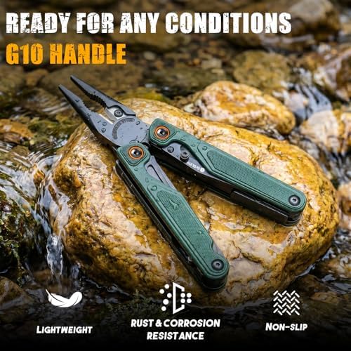 BIBURY Lightweight Multitool with G10 Handle, One-Hand Opening Pocket Knife