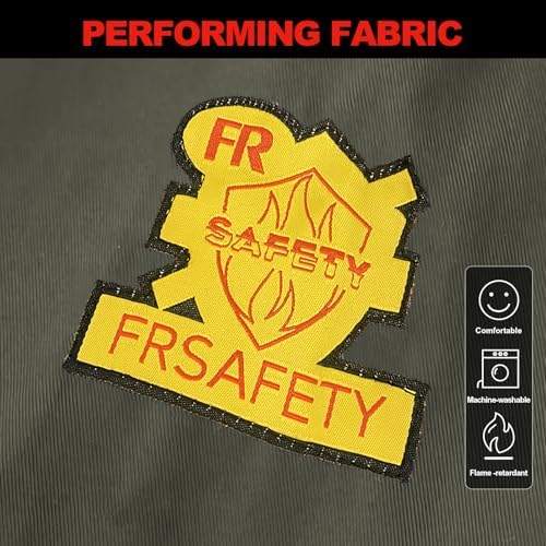 FR Shirts for Men 7oz Hi Vis Fire Resistant Shirts CAT2 Welding Shirt 100% Cotton Flame Resistant Shirt Dark Green(Small)