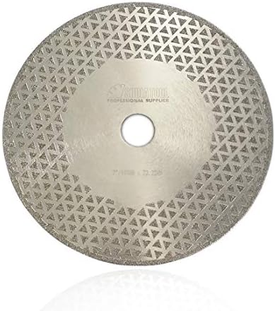 SHDIATOOL 7 Inch Electroplated Diamond Cutting Grinding Disc Fits 7/8" Arbor Both Side Coated Diamond Blade for Granite Marble Diamond Disk Diamond Wheel