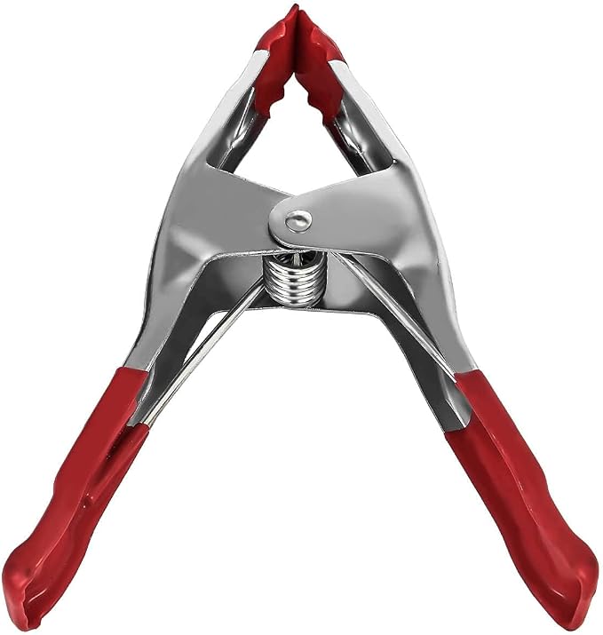 Set of 12-9-Inch Metal Spring Clamp with Red Tip