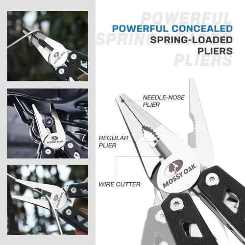 MOSSY OAK 21-in-1 Multitool, Stainless Steel Pliers with Pocket Knife