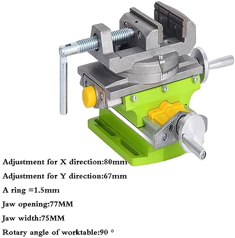 Rotary Table 90 ° 3" Cross Slide Drill Press Vise Horizontal Precision Milling Drilling Machine Vernier Reading Milling Drilling Boring