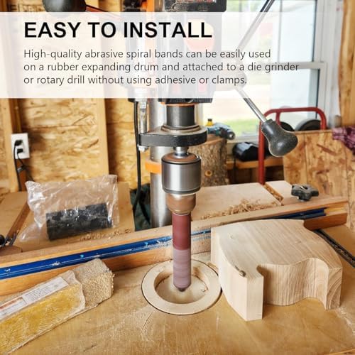 19 Pack Spindle Sander Sleeves with Sandpaper Cleaning Stick - Eraser, 4-1/2’’ Length, 1/2’’, 3/4’’, 1’’, 1-1/2’’, 2’’, 3’’ Diameter Sanding Sleeves Set, Grit 80, 150, 240,for Spindle Drum Sanders