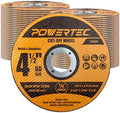 POWERTEC 4-1/2" Cut-Off Wheels, 100 PK, 7/8" Arbor (14019-P4)