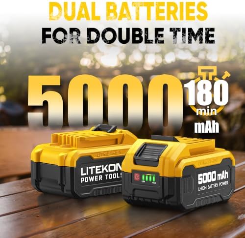 LITEKON 40V Leaf Blower Cordless, Brushless 765CFM & 13 Speed Modes, Electric Cordless Leaf Blowers with 2 x 5.0Ah Batteries and Charger, Powerful Blowers for Lawn Care, Blowing Leaves, Dust, Snow