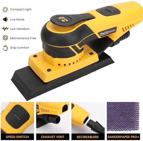 350W 3A Electric Sheet Random Orbital Sander with Pluggable Wire,Central Vacuum, Sanders for Woodworking, Primary Wood and Panel Processing,3MM