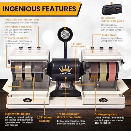 CabKing 6" Cabbing Machine Lapidary Equipment - Complete Grinder Polisher