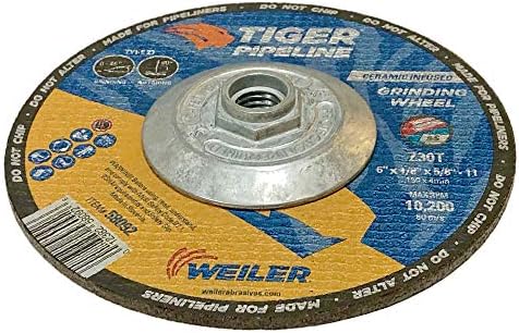 Weiler 58092 6" x 1/8" Tiger Pipeline, Z30T, Type 27, 5/8"-11 Nut (Pack of 10), 6" Dia