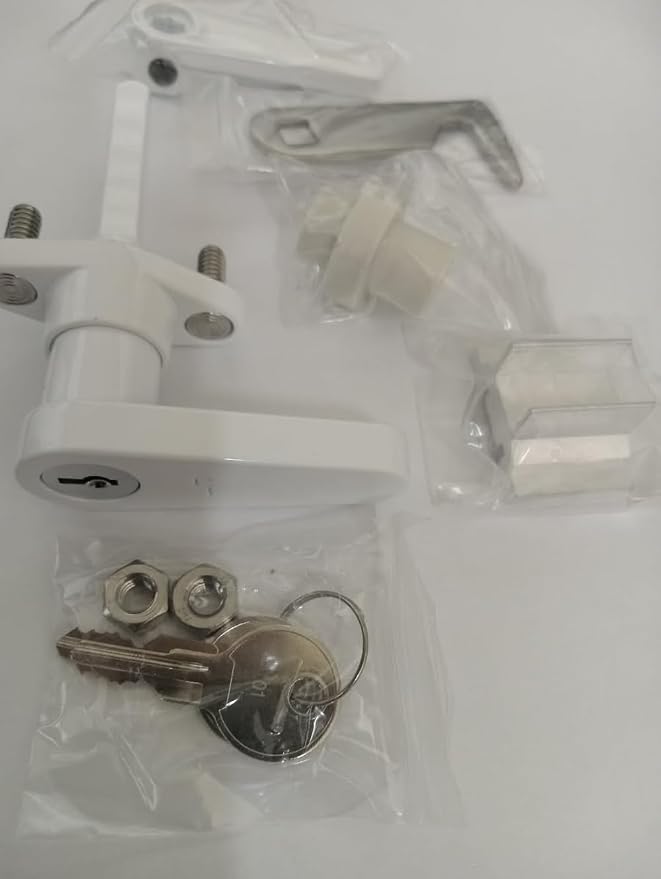 L-Handle HT Shutter Lock Kit Keyed 2" stem, White