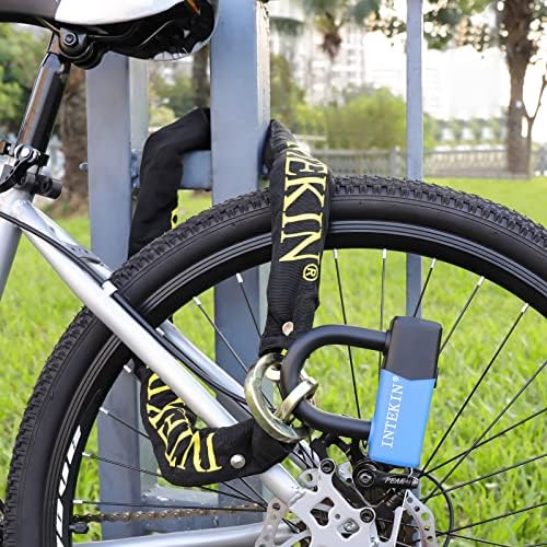 Motorcycle Chain Lock 3.6FT Bike Lock 10mm/0.42inch Thick Security Chain Locks Heavy Duty Bike Lock with 16mm/0.64inch Disc Lock for Gates, Fences and Outdoor Equipment