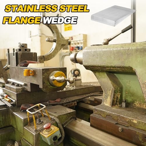 HARFINGTON 2Pcs Stainless Steel Flange Wedge, 1-3/16" x 13/16" x 7-7/8" Metal Right Angle Wedge Shim Spreading Flange Triangle Pipefitting Welding Underpinning Tool for Lathe Milling Machine