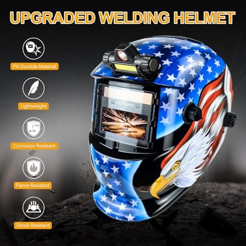 TRQWH Welding Helmet Auto Darkening Welding Hood with Welding Gloves