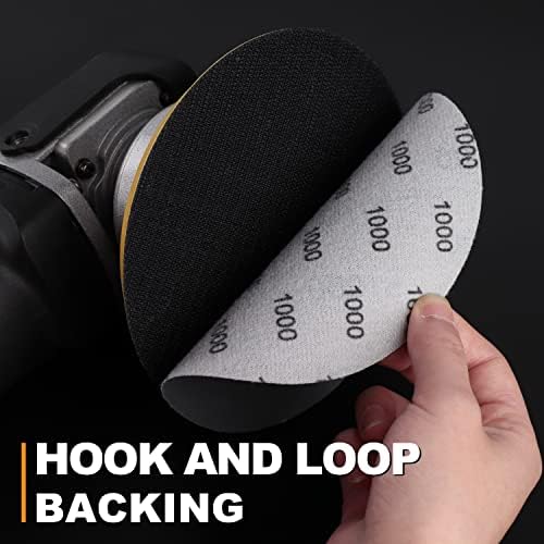 POLIWELL 6 Inch Wet Dry Sanding Discs 100Pcs Waterproof Sandpaper