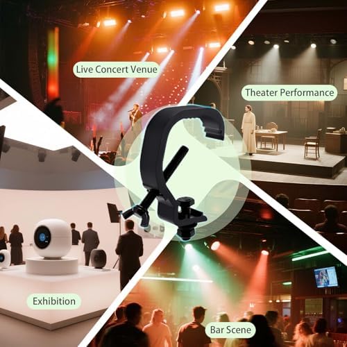 jindaaduio Stage Light Clamp, Lighting Truss Clamps (40mm-60mm 30kg), Truss C-Clamp Used for Spotlight and Moving Head(2 pcs Black)