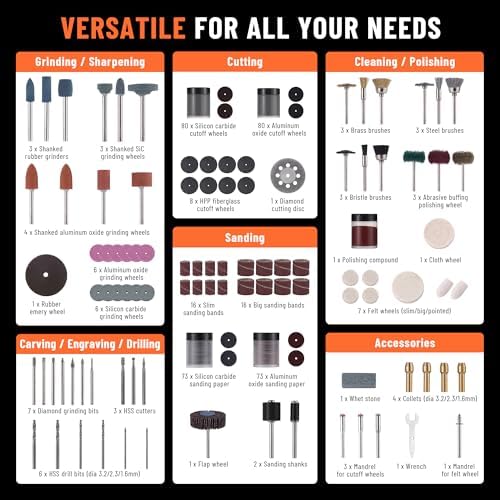 Katerk 420PCS Rotary Tool Accessories Kit Universal Drill Bit Tool Set
