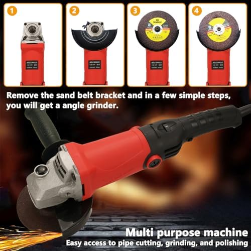 Belt Sander - 1080W 6-Speed Variable Speed Band File Belt Sander - Aluminum alloy sand belt bracket with 30pcs 3/4 x 20.5" Aluminum Oxide Sanding Belts.