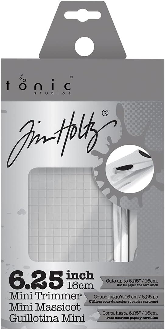 Tim Holtz Mini Paper Cutter - Small Portable Guillotine Paper Trimmer for Crafts, Photo Paper, and Card Making - 6.25 Inch Cutting Length with Ruler and Grid Lines