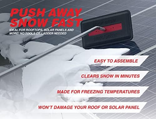 Mobile RoofBrum Snow Broom for Extra Large Vehicles, 12 Foot – No Scratch Snow Removal Foam Head, 3 Piece Handle with 60 Degree Roof Reach – Clear Snow from Your RV, Box Truck, Cargo Van, Trailer