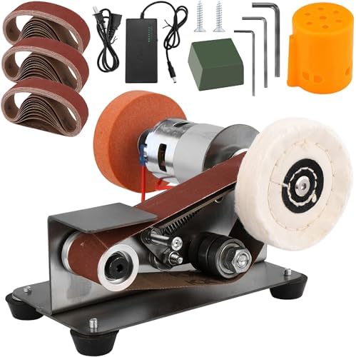 Mini Belt Sander for Knife Making, 15° Electric Power Bench Belt Sanders