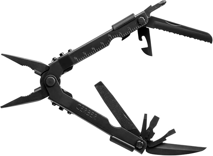 Gerber Gear Multi-Plier 600 - 14-in-1 Multitool with Sheath, Needlenose Pliers, Screwdriver, Serrated Knife, Wire Crimper, Bottle Opener, Can Opener & More - Black with Sheath