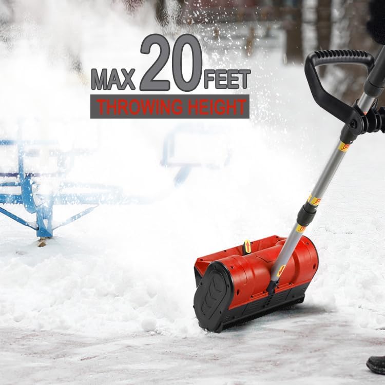 Cordless Snow Shovel,12" Electric Snow Blower with Adjustable Handle and Directional Plate,6.2" Clear Depth with Front Handle for Deck,Patio,Bare Tool(No Battery) (for Milwaukee)
