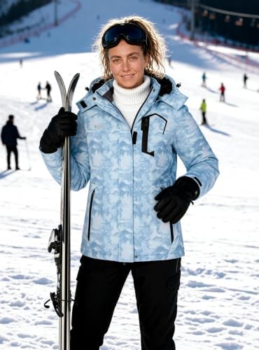 wantdo Women's Ski Jacket Waterproof Warm Fleece Lined Winter Snow Coat