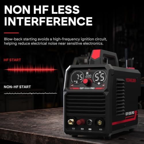 YESWELDER CUT-55DS PRO 55A Plasma Cutter, Non-HF, 110/220V, IPT40 Torch