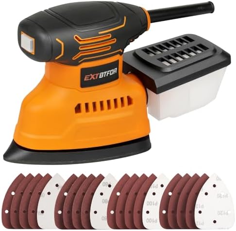 Detail Sander,14000OPM Dust Collector, 130W Sander 20Pcs Sandpaper