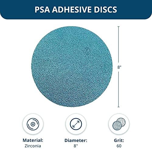 Benchmark Abrasives PSA No Hole 8 Inch Sanding Discs with Zirconia Grains Automotive Orbital Sander Sandpaper - 8 Inch Sanding Disc Self Stick Adhesive Back - Surface Blending (10 Pack), 60 Grit