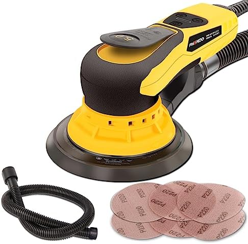 Electric Random Orbital Sander Brushless 350W 3A Multi-function Variable Speed Corded Orbital Sanders Machine For Woodworking, Car, Drywall Sanding, Polishing…