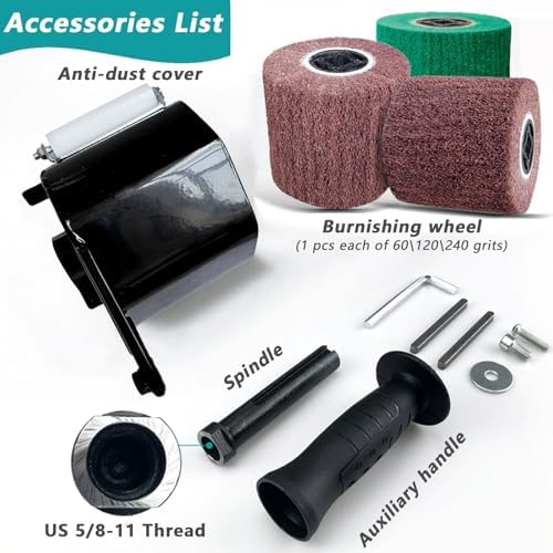 Burnishing Polishing Machine Adapter for Angle Grinder, US 5/8-11 Thread,Handheld Electric Polisher Attachment with auxiliary slider for Metal, Stainless Steel, Wood Grinding and Polishing.