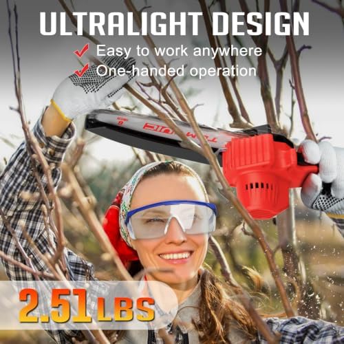 Electric 6 Inch Mini Small Cordless Battery Powered Handheld Chainsaw With Charger For Trimming On Tree Branches, Wood Cutting, Pruning Shears To Diy, Backyard Upkeep, Light Home Repairs
