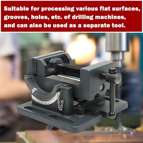 findmall 3 Inch Drill Press Vise - 0-90 Degree Tilting Angle Vise, Iron Cradle Style, Fit for Drilling Machine