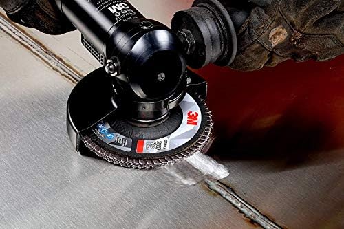 3M Flap Disc 769F, Type 27, 80+, 5 in x 7/8 in, High Performance Abrasive, Ceramic Precision-Shaped Grain Grinding and Finishing Disc, Carbon Steel, Stainless Steel