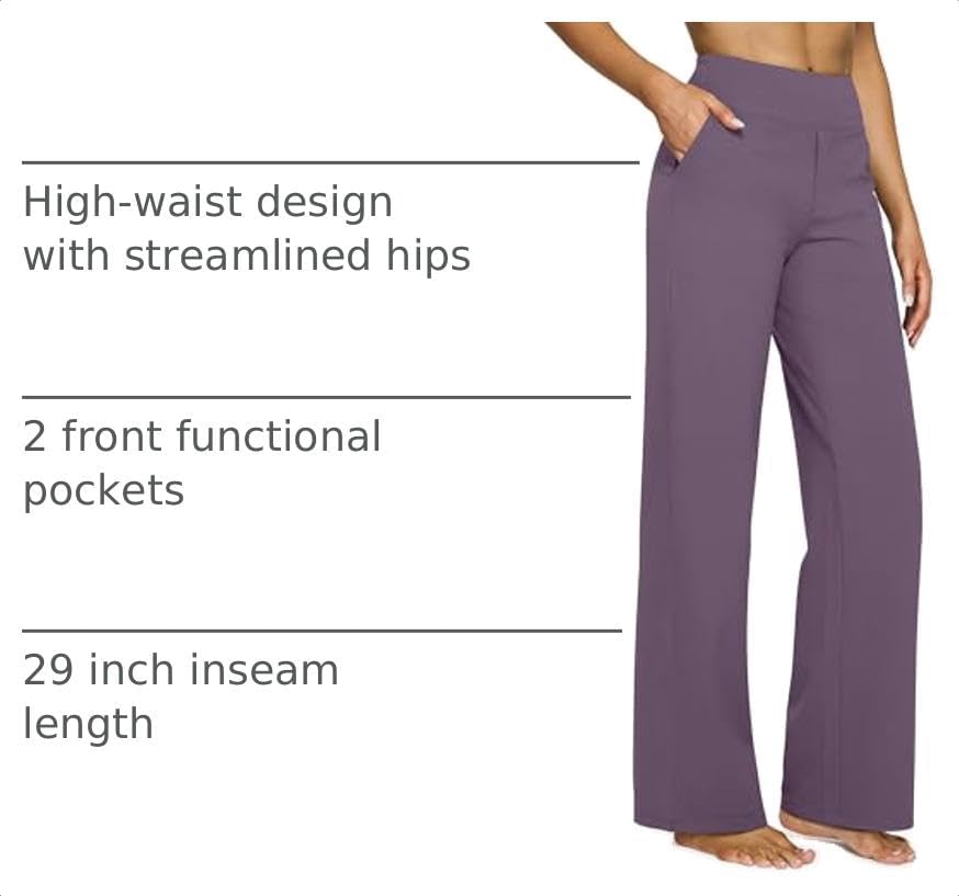 G4Free Yoga Pants for Women Wide Leg Pants with Pockets High Waisted